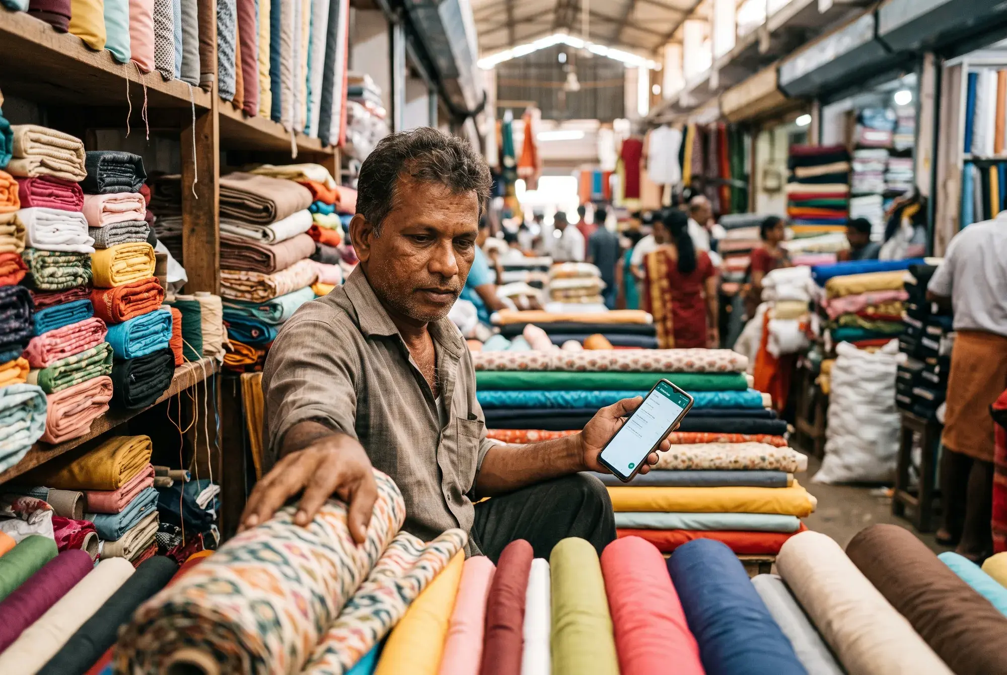 A reseller sourcing stock at a wholesale market